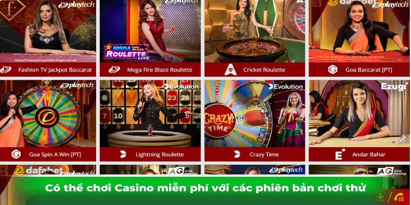 Có thể chơi Casino miễn phí với các phiên bản chơi thử
